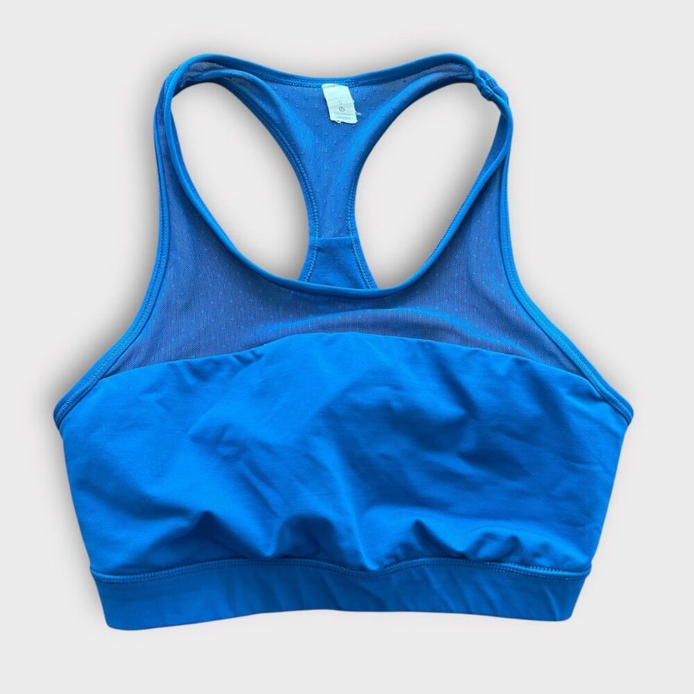 Lululemon Move Sheer Mesh Cutout Sports Bra Dark Royal Blue Size 6